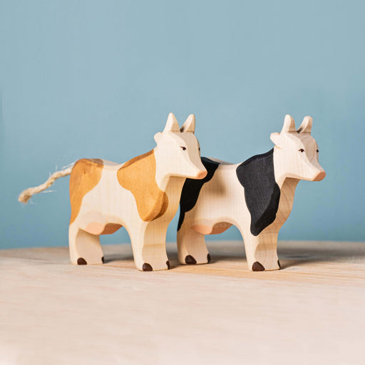 BumbuToys Handcrafted Wooden Farm Animal Cows from Australia