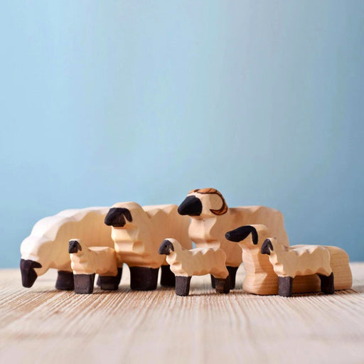 BumbuToys Handcrafted Wooden Farm Animal Sheep from Australia