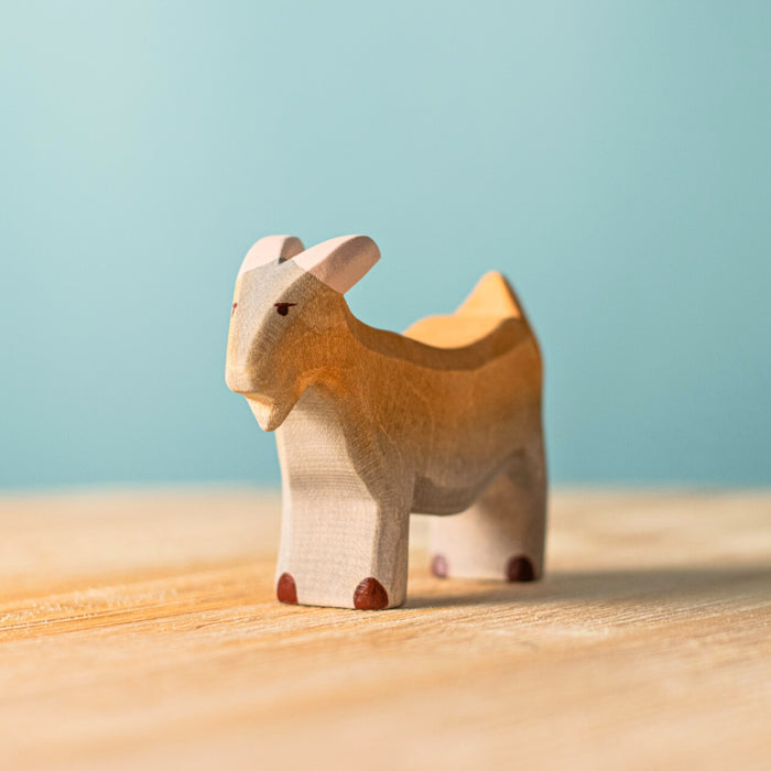 BumbuToys Handcrafted Wooden Farm Animals Billy Goat from Australia