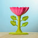 BumbuToys Large Handcrafted Wooden Flower Figure Pink for Small World Play from Australia