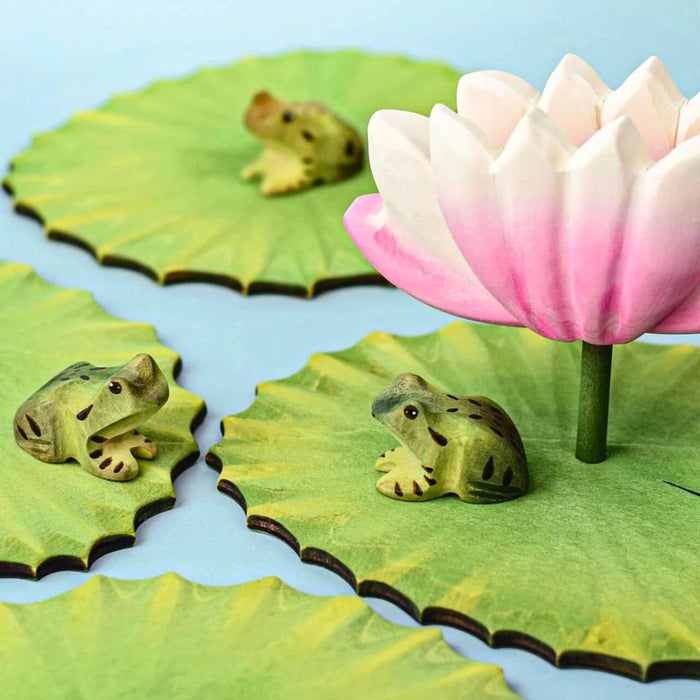 Handcrafted Wooden Figure Large Lotus Flower for Small World Play from Australia