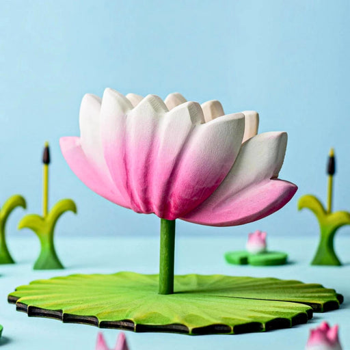 Handcrafted Wooden Figure Large Lotus Flower for Small World Play from Australia