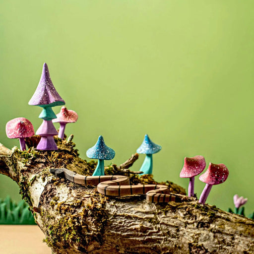 BumbuToys Handcrafted Wooden Figure Magical Mushrooms from Australia