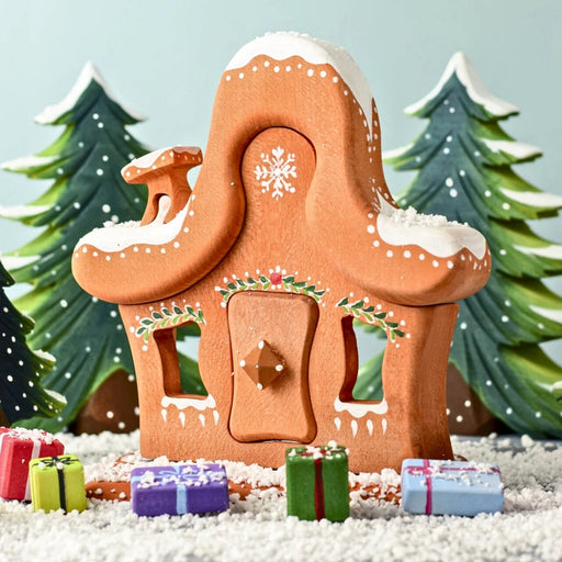 Handcrafted BumbuToys Wooden Gingerbread House for Small World Play from Australia