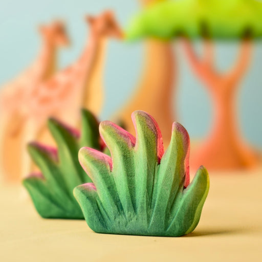 Handcrafted BumbuToys Wooden Plant Figure Savanna Bush for Small World Play from Australia