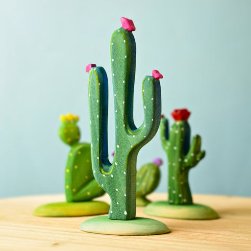 BumbuToys Handcrafted Wooden Plant Figure Mexican Cactus for Small World Play from Australia
