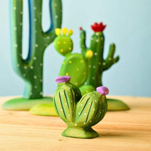 BumbuToys Handcrafted Wooden Plant Figure Cactus Pincushion for Small World Play from Australia