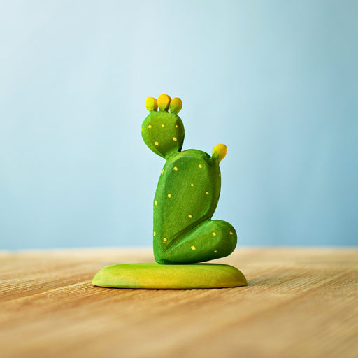 BumbuToys Handcrafted Wooden Plant Figure Cactus Prickly Pear for Small World Play from Australia