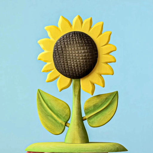 BumbuToys Large Handcrafted Wooden Figure Sunflower for Small World Play from Australia