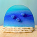 BumbuToys Handcrafted Wooden Small World Play Scape Ocean Water, Seabed and Shells Set from Australia