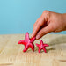 BumbuToys Handcrafted Wooden Starfish Set in Red from Australia