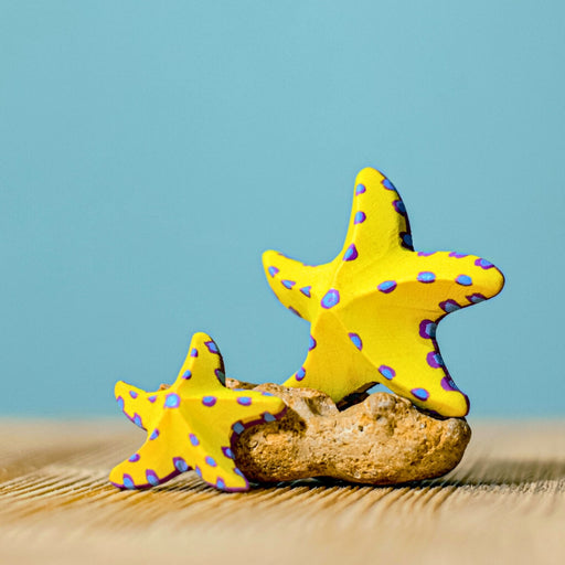BumbuToys Handcrafted Wooden Starfish Set in Yellow from Australia