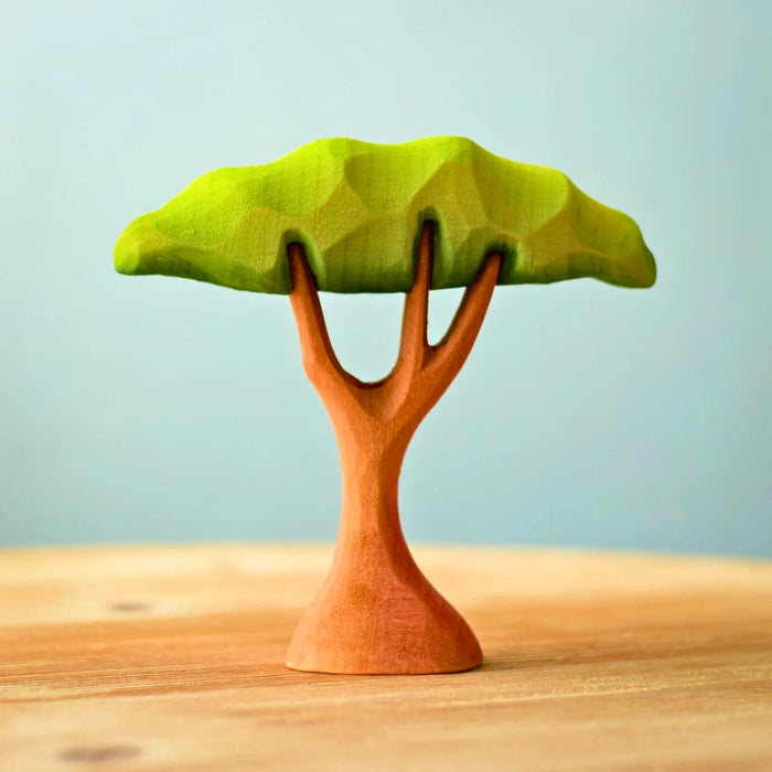 BumbuToys Handcrafted Wooden Tree Small Acacia for Small World Play from Australia