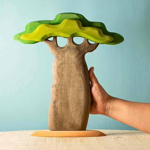 BumbuToys Handcrafted Wooden Tree Baobab Thick Trunk from Australia