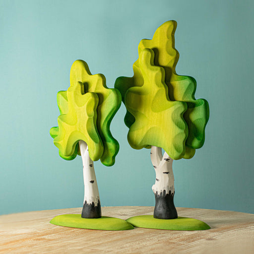 BumbuToys Handcrafted Wooden Tree Birch Set of 2 from Australia