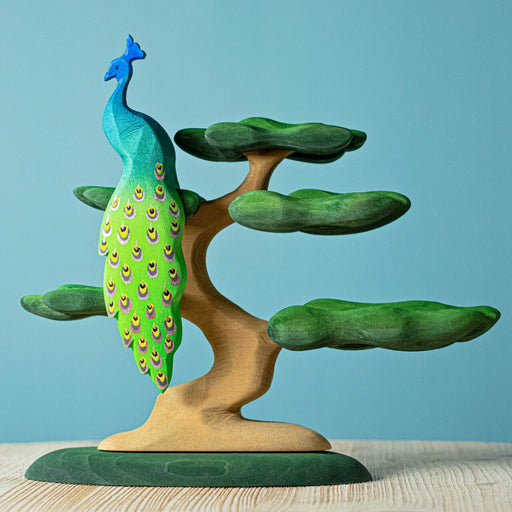BumbuToys Handcrafted Wooden Tree Bonsai from Australia in a small-world play setting