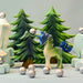 BumbuToys Handcrafted Wooden Tree Fir from Australia in a small-world play setting