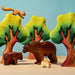 BumbuToys Handcrafted Wooden Tree Oak from Australia in a small-world play setting