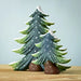 BumbuToys Handcrafted Wooden Snowy Fir Trees Set of 2 for Small World Play from Australia