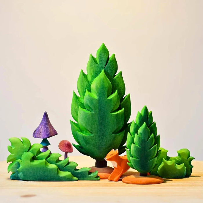 BumbuToys Handcrafted Wooden Tree Thuja Small from Australia in a small-world play setting