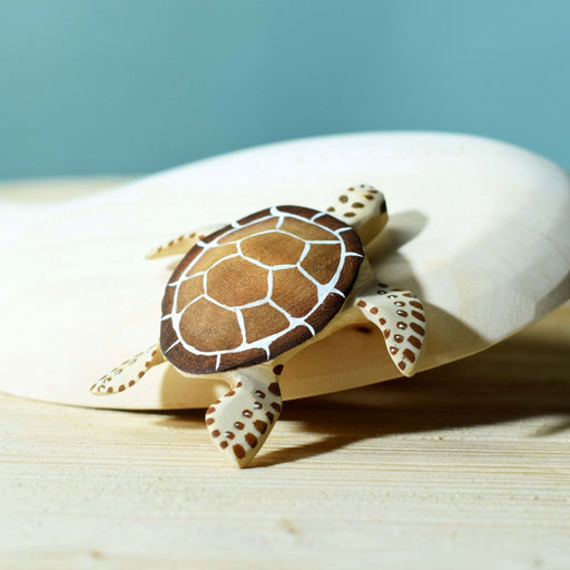 BumbuToys Handcrafted  Wooden Brown Turtle from Australia