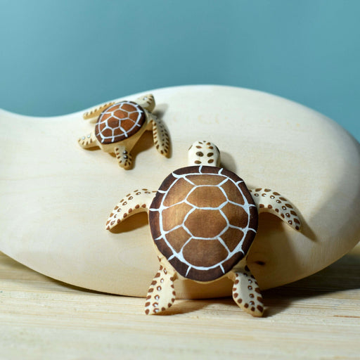 BumbuToys Handcrafted Wooden Brown Turtles from Australia