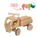 Dynamiko Wooden Ride On - Transporter Pink 'Fred' + FREE Rhino Wooden Figure from Australia