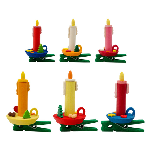 GP-43300 Graupner Christmas Tree Ornament - Candle with Clip - Set of 6 Pieces