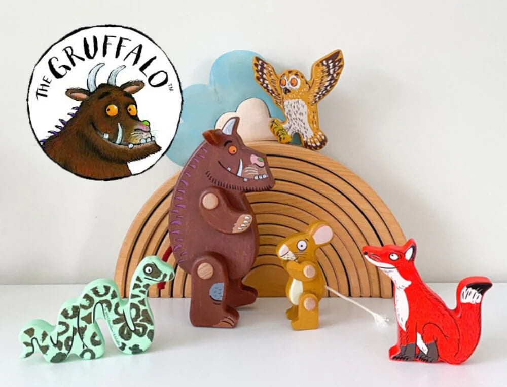 The Gruffalo small world scene with Bajo wooden figurines at Oskar's Wooden Ark in Australia