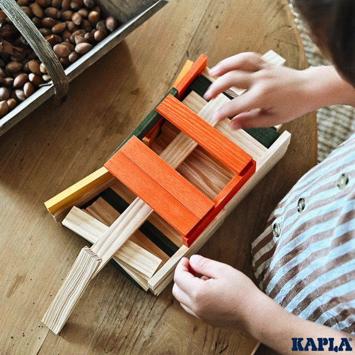 Kapla Challenge Wooden Building Planks 200 Autumn Set Box from Australia