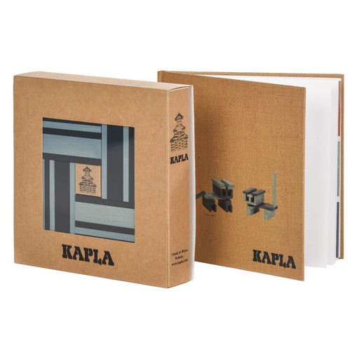 KAPLA Blocks Building Planks & Art Book 40 Two Colours Light Blue & Dark Blue Set from Australia