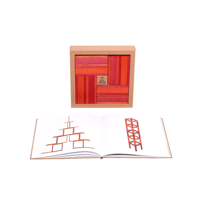 KAPLA Blocks Building Planks & Art Book 40 Two Colours Red & Orange Set from Australia