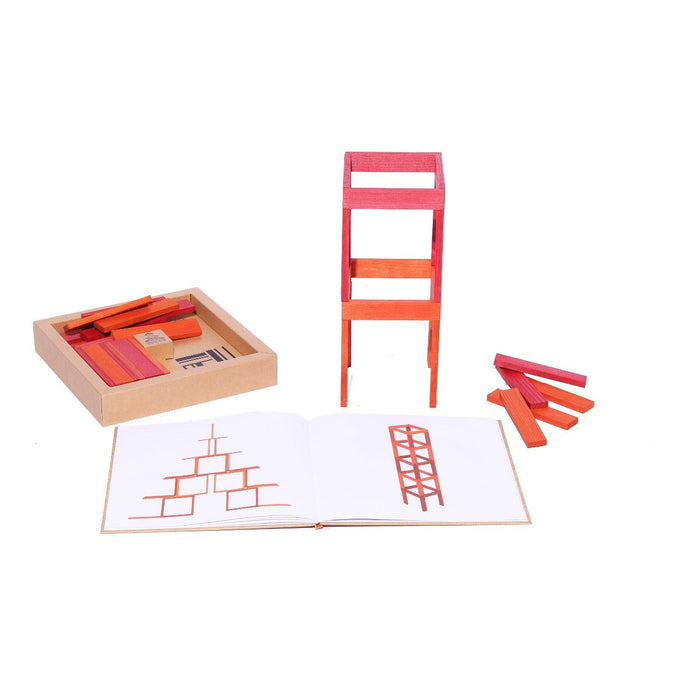 KAPLA Blocks Building Planks & Art Book 40 Two Colours Red & Orange Set from Australia