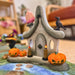 BumbuToys Wooden Witch's Hut with Cobweb Detailing and Chimney for Small World Play 