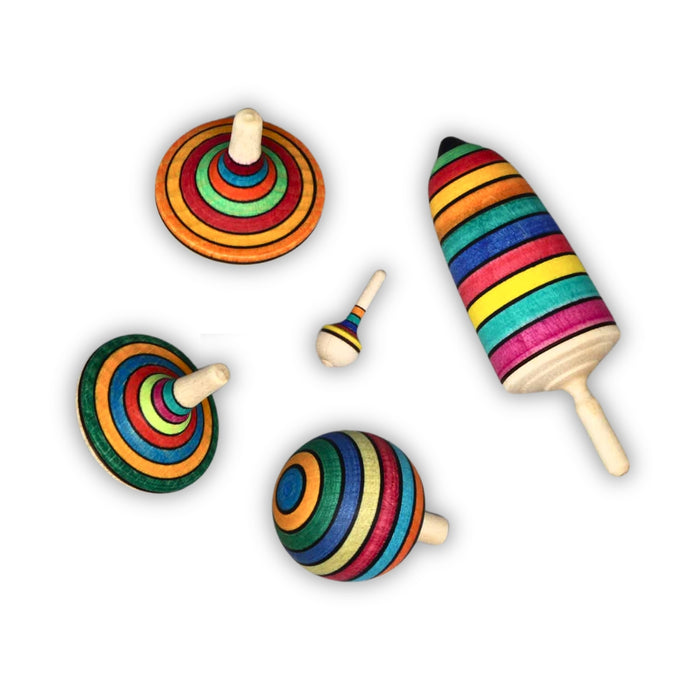 Mader Striped Spinning Top Learning Set of 5 from Australia