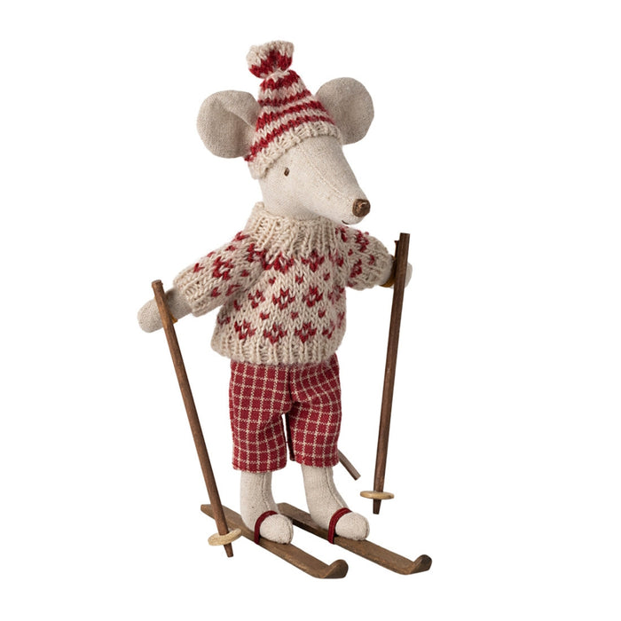 ML-5017430400 Maileg Winter Mouse with Skis (2024) Mum Mouse