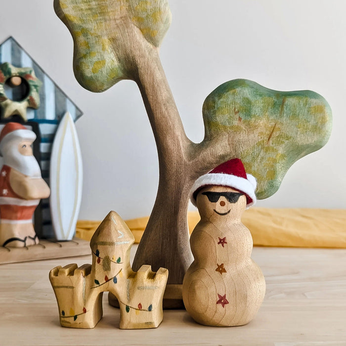 NOM Handcrafted Australian Christmas Set Wooden Toy Figure for Small-World Play