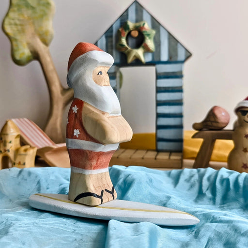 Wooden Toy Figure for Small-World Play from Australia NOM Handcrafted - Beach Santa