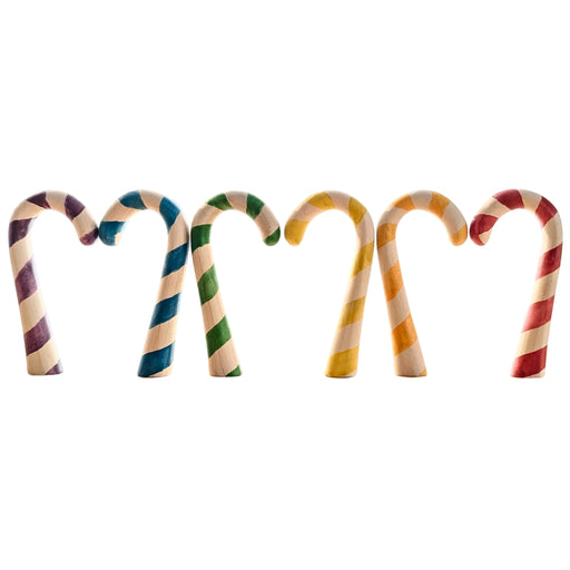 NOM Handcrafted Candy Cane Wooden Toy Figure for Small-World Play from Australia