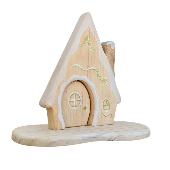 NOM Handcrafted Gingerbread House Wooden Toy Figure for Small-World Play from Australia