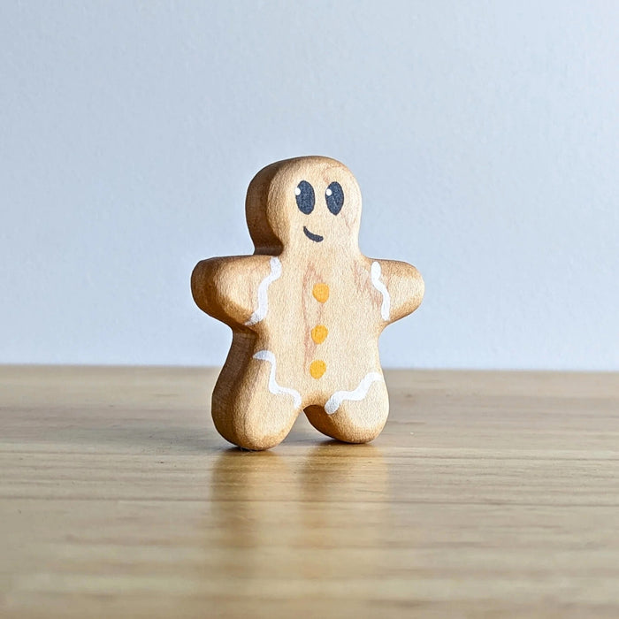 NOM Handcrafted Gingerbread Man Wooden Toy Figure for Small-World Play from Australia