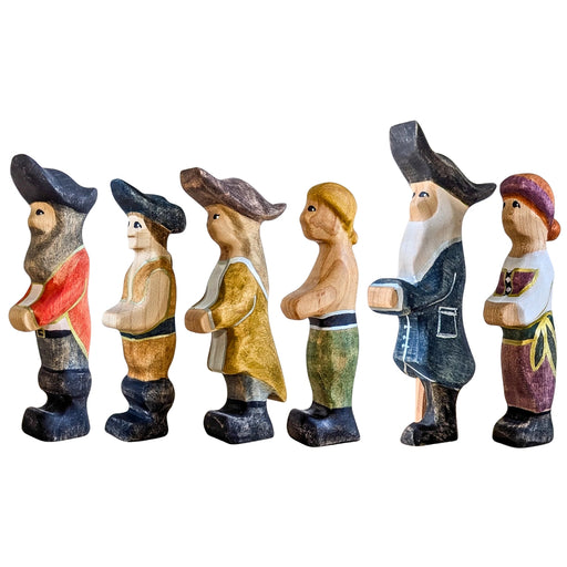 NOM Handcrafted Pirate Set Wooden Toy Figure for Small-World Play from Australia