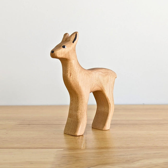 NOM Handcrafted Reindeer Set Buck, Doe, Fawn Wooden Toy Figures for Small-World Play from Australia