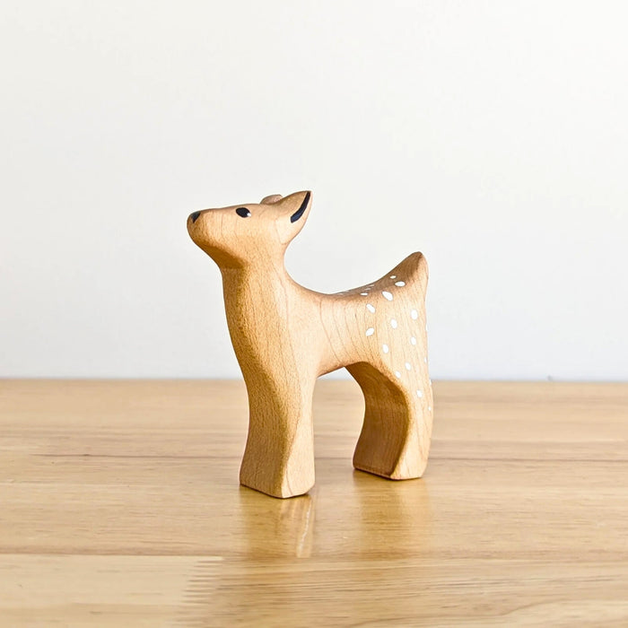 NOM Handcrafted Reindeer Set Buck, Doe, Fawn Wooden Toy Figures for Small-World Play from Australia