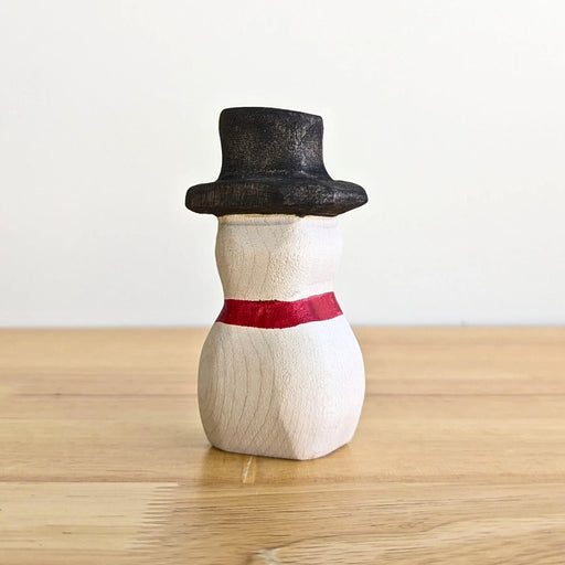 NOM Handcrafted  Snowman Wooden Toy Figure for Small-World Play from Australia