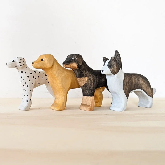 NOM Handcrafted Wooden Animal Dog Figures from Australia for Small World Play 