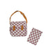 OETDLACAR-PL-P Olli Ella Carrie Convertible Changing Bag and Mat  - Plum Check