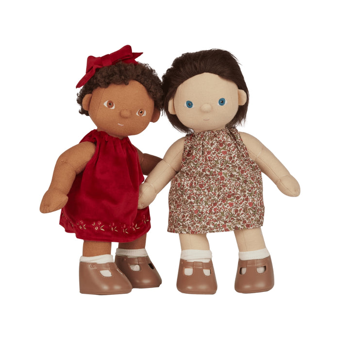 OEKDOLDIN-SG-O Olli Ella Dinkum Doll Holiday Outfit Set - 2pcs Una Dresses and Headband