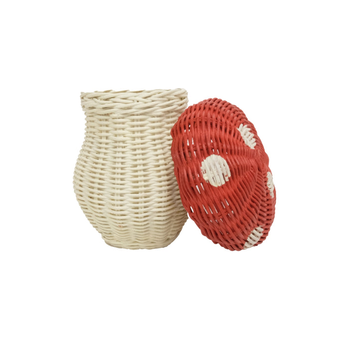 Olli Ella Porcini Basket Red and Straw OEKDECTOB-RE-O