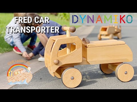 Dynamiko Wooden Ride On Toy Transporter Blue Fred from Australia